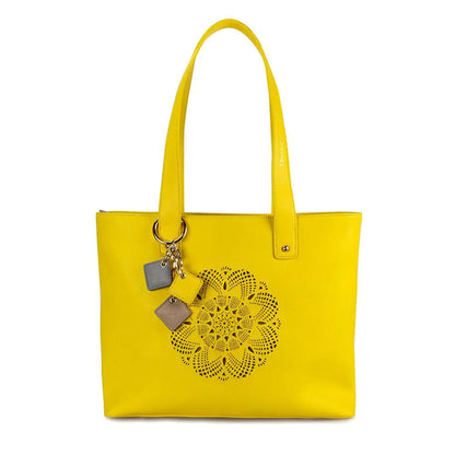 Sprout Leather Tote -Lemon